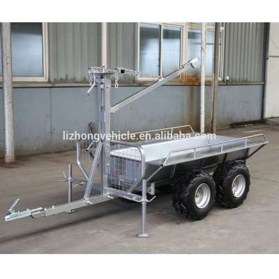 China wholesale forestry trailer with crane,galvanised box trailer,log carrier truck trailer